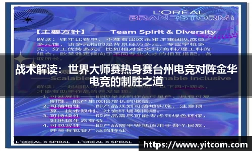 战术解读：世界大师赛热身赛台州电竞对阵金华电竞的制胜之道